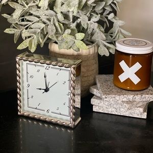 Pottery barn silver desk clock